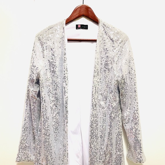 Silver Sequin Cardigan. Size Small. | Color: Silver | Size: S | Lbeasley0816's Closet